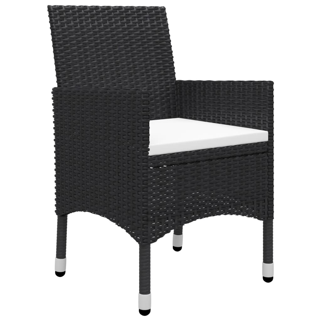 Ensemble à manger de jardin 5 pcs Noir