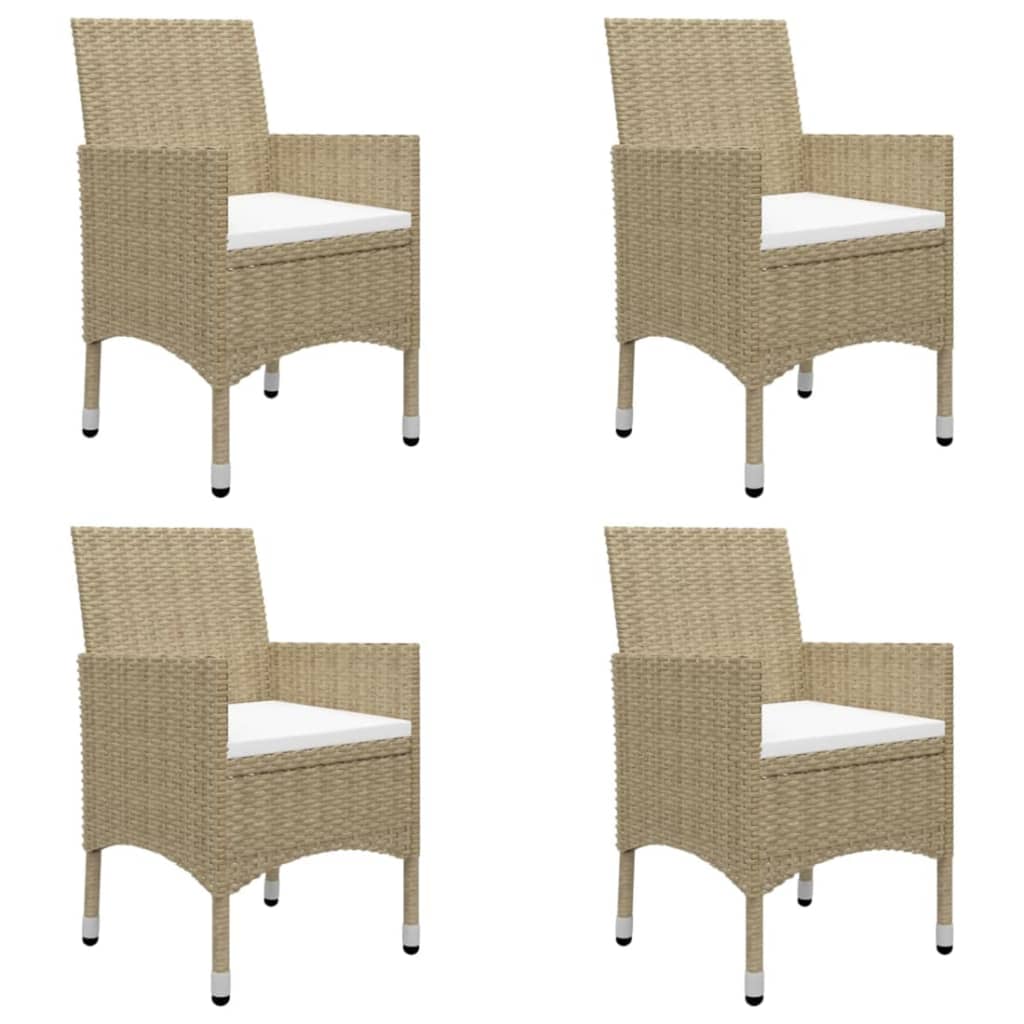 Ensemble à manger de jardin 5 pcs Beige