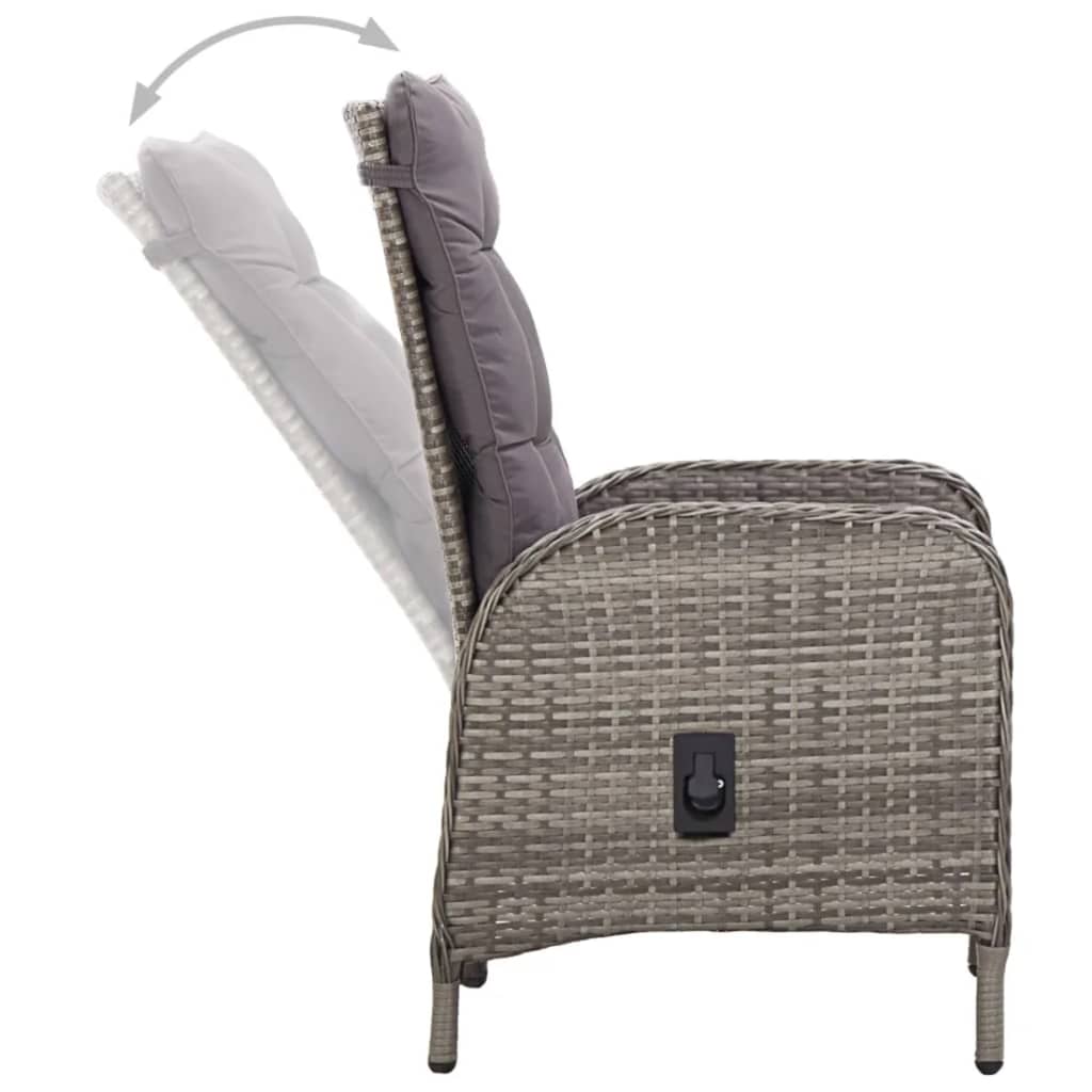 Ensemble à manger de jardin 5 pcs Gris