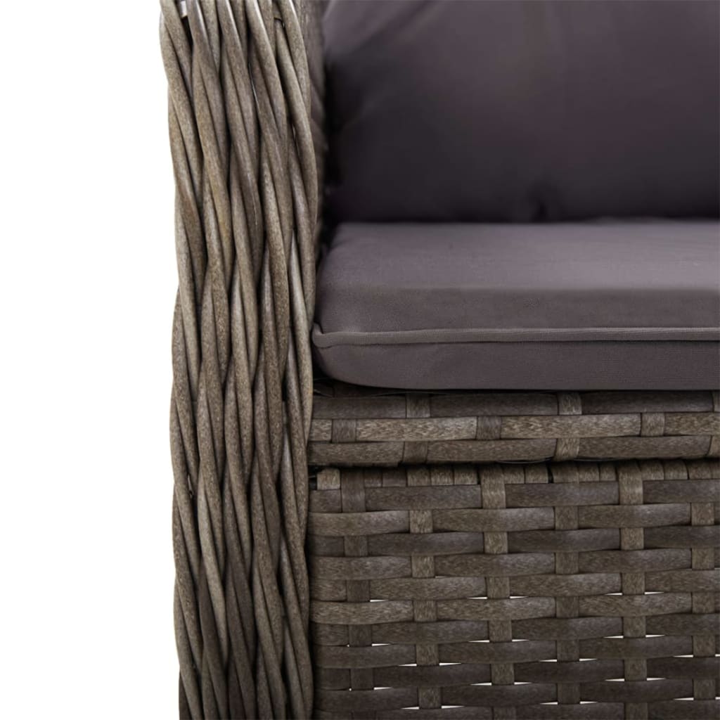 Ensemble à manger de jardin 5 pcs Gris