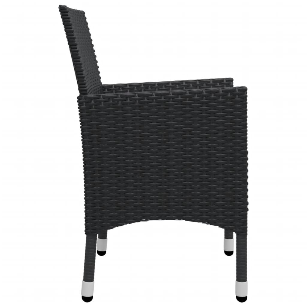 Ensemble à manger de jardin 5 pcs Noir