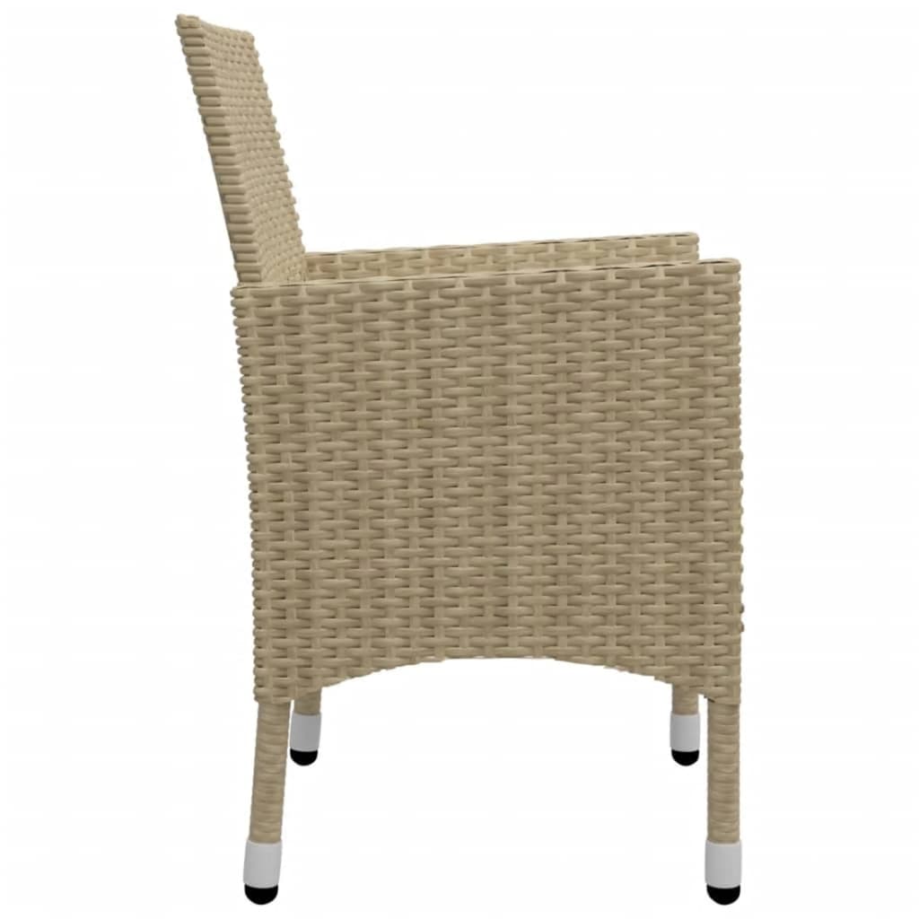 Ensemble à manger de jardin 5 pcs Beige
