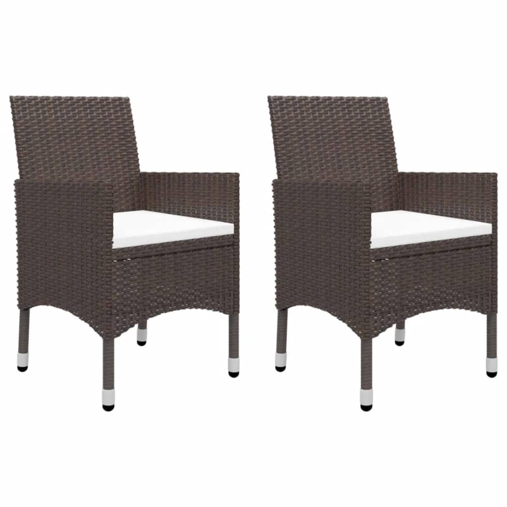 Ensemble à manger de jardin 5 pcs Marron
