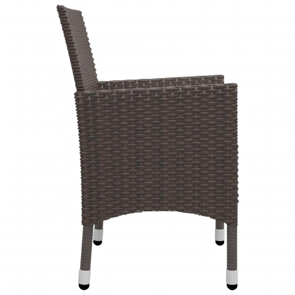 Ensemble à manger de jardin 5 pcs Marron