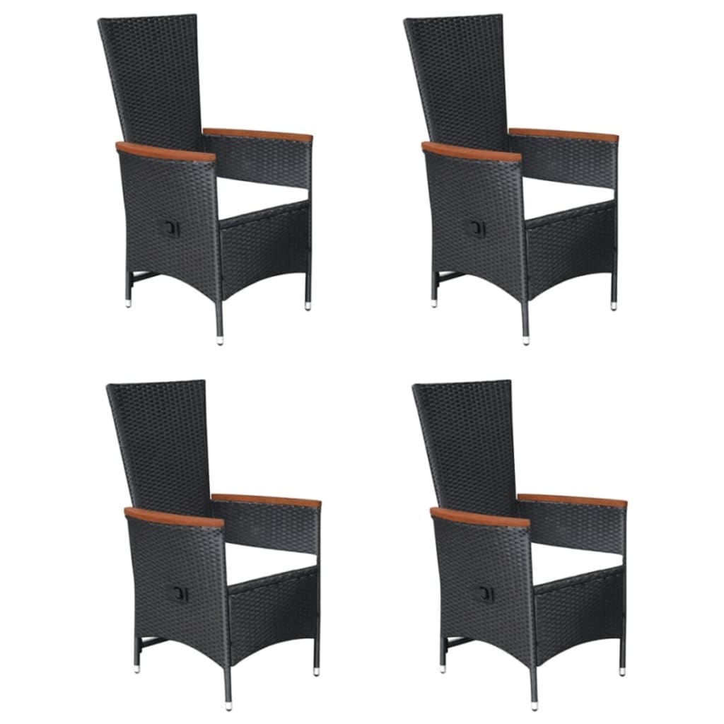 Ensemble à manger de jardin 5 pcs Noir