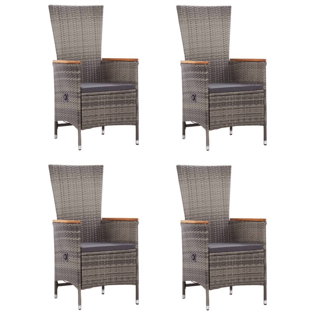 Ensemble à manger de jardin 5 pcs Gris