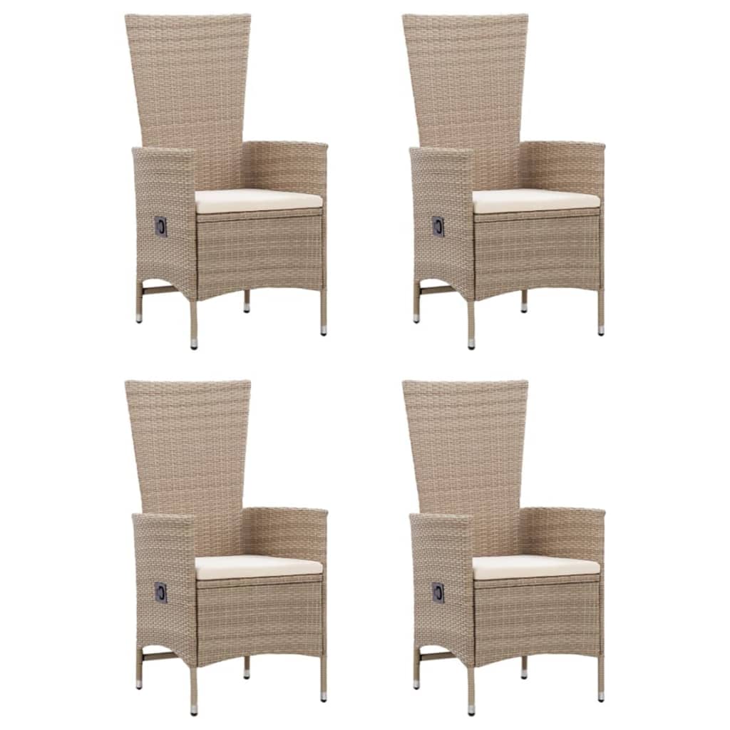 Ensemble à manger de jardin 5 pcs Beige