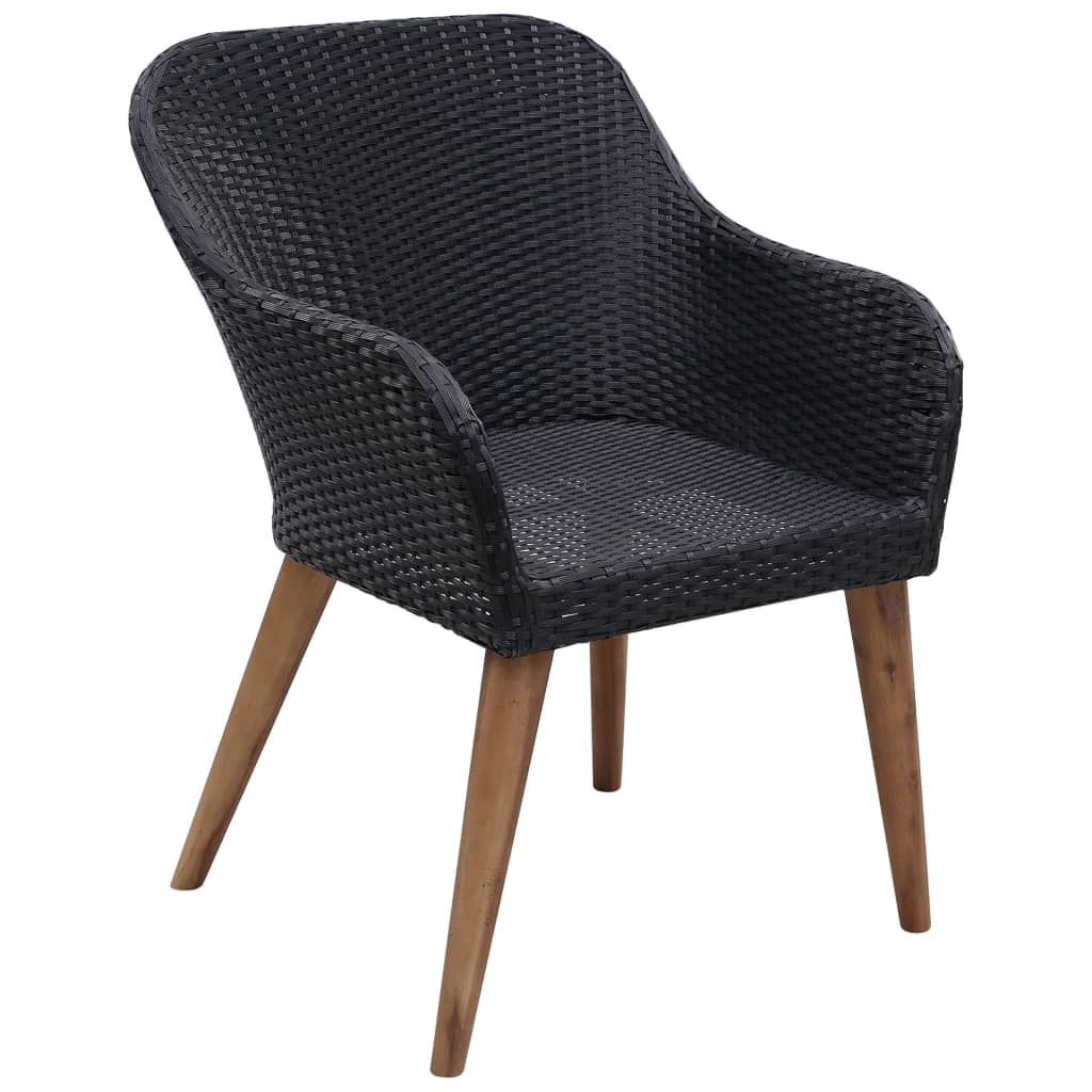 Ensemble à manger de jardin 5 pcs Noir