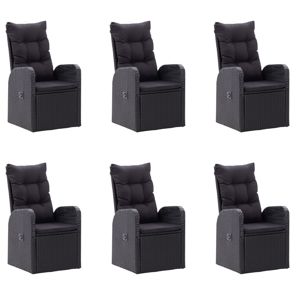 Ensemble à manger de jardin 7 pcs Noir