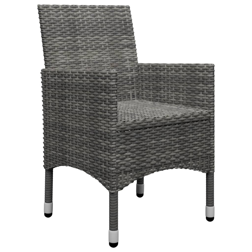 Ensemble à manger de jardin 3 pcs Gris