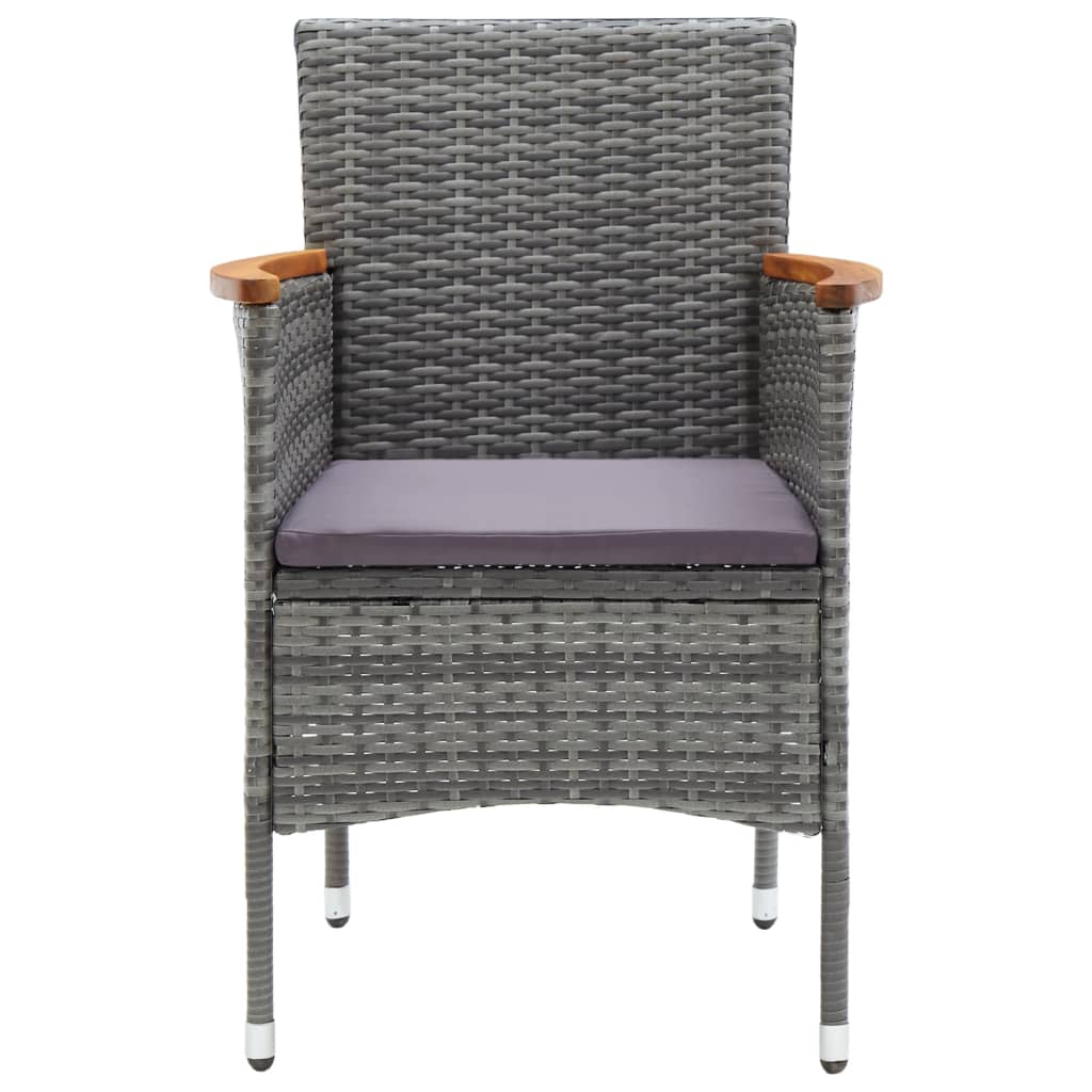 Ensemble à manger de jardin 3 pcs Gris