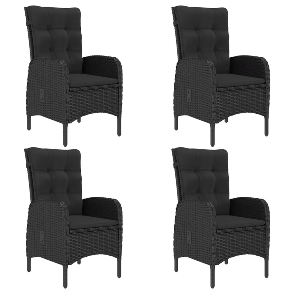 Ensemble à manger de jardin 5 pcs Noir