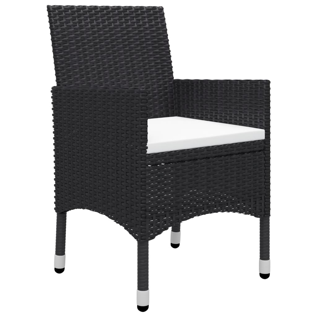 Ensemble à manger de jardin 5 pcs Noir