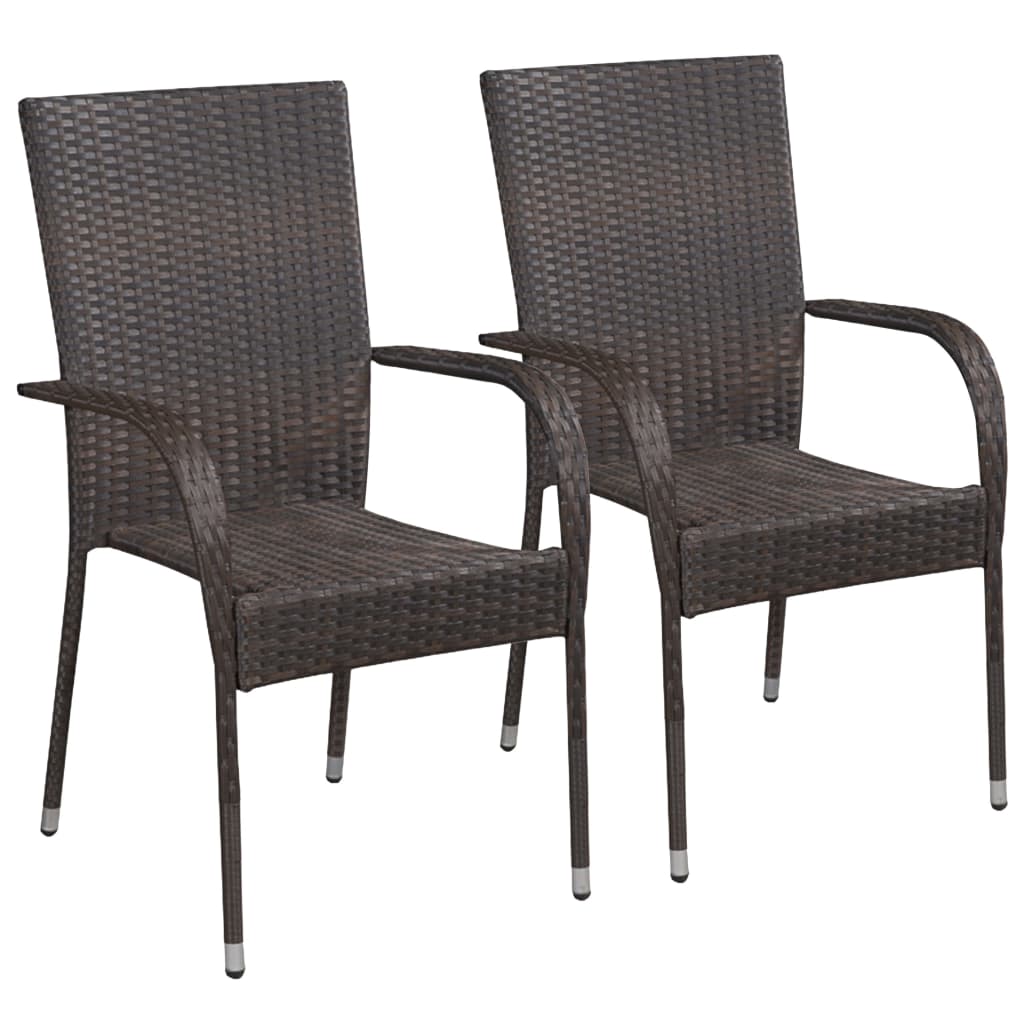 Ensemble à manger de jardin 3 pcs Marron