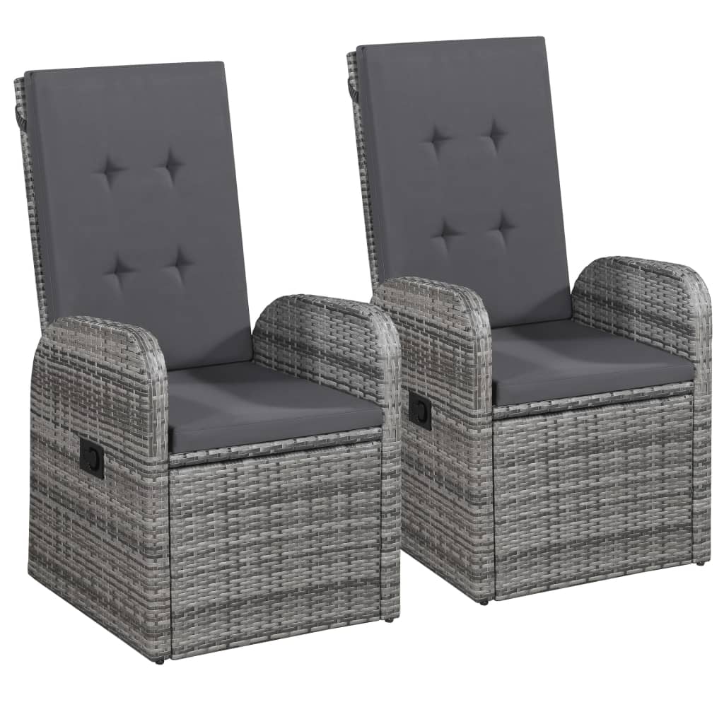 Ensemble à manger de jardin 3 pcs Gris