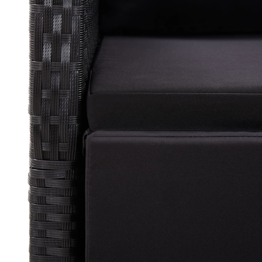 Ensemble à manger de jardin 3 pcs Noir