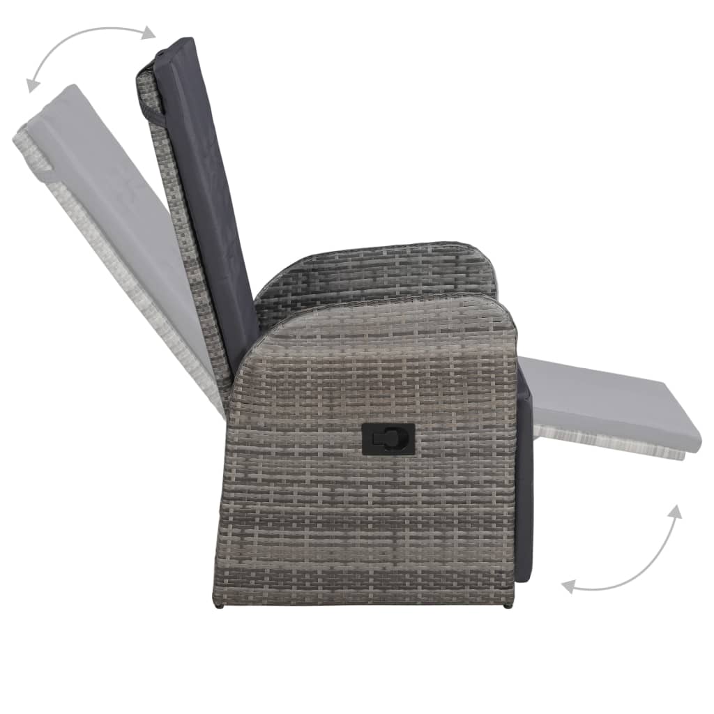 Ensemble à manger de jardin 5 pcs Gris