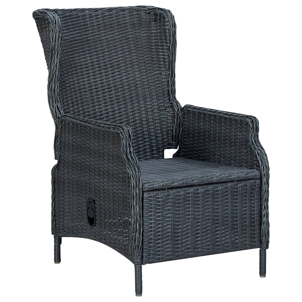 Ensemble à manger de jardin 3 pcs Gris foncé