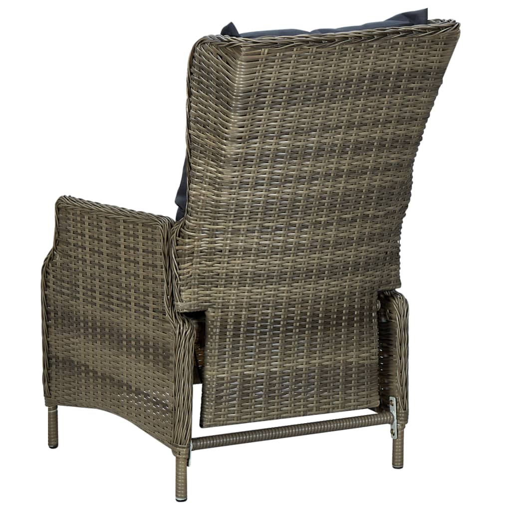 Ensemble à manger de jardin 3 pcs Marron