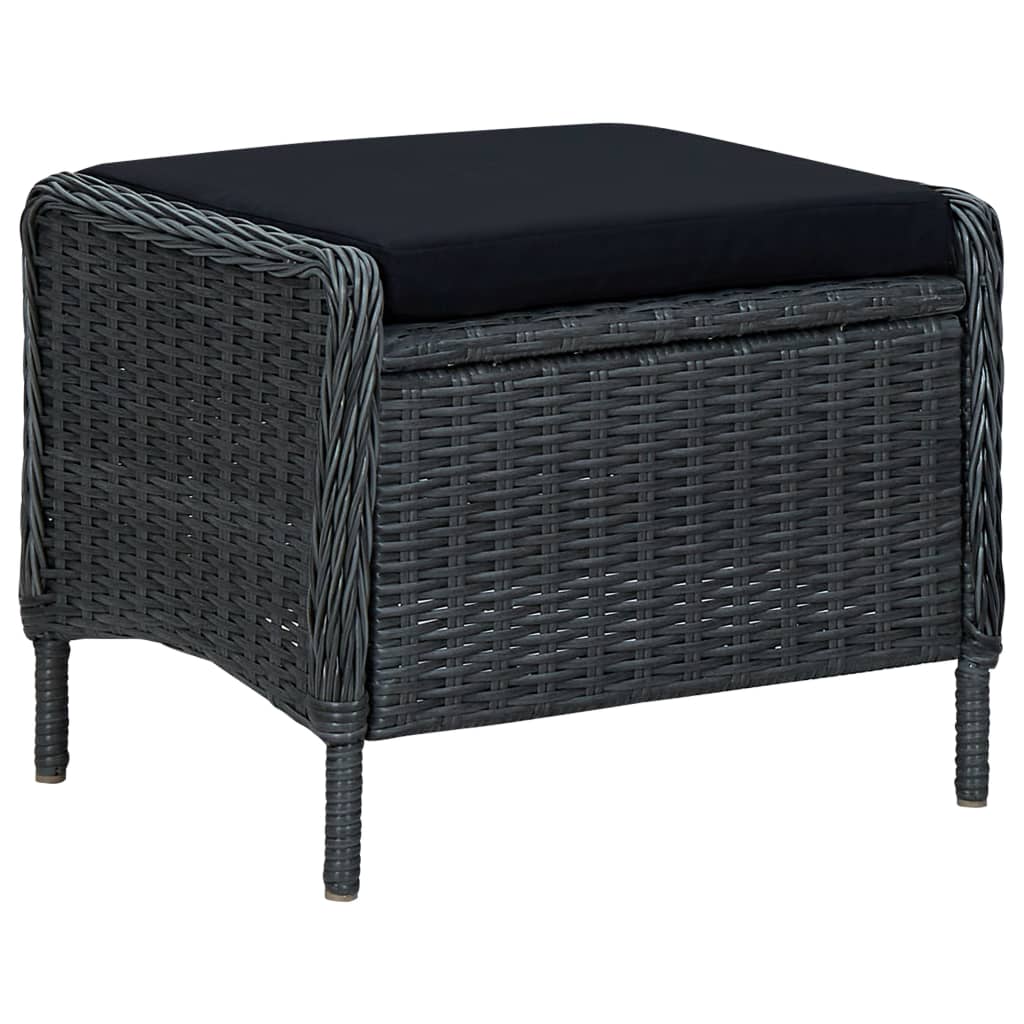 Ensemble à manger de jardin 5 pcs Gris foncé