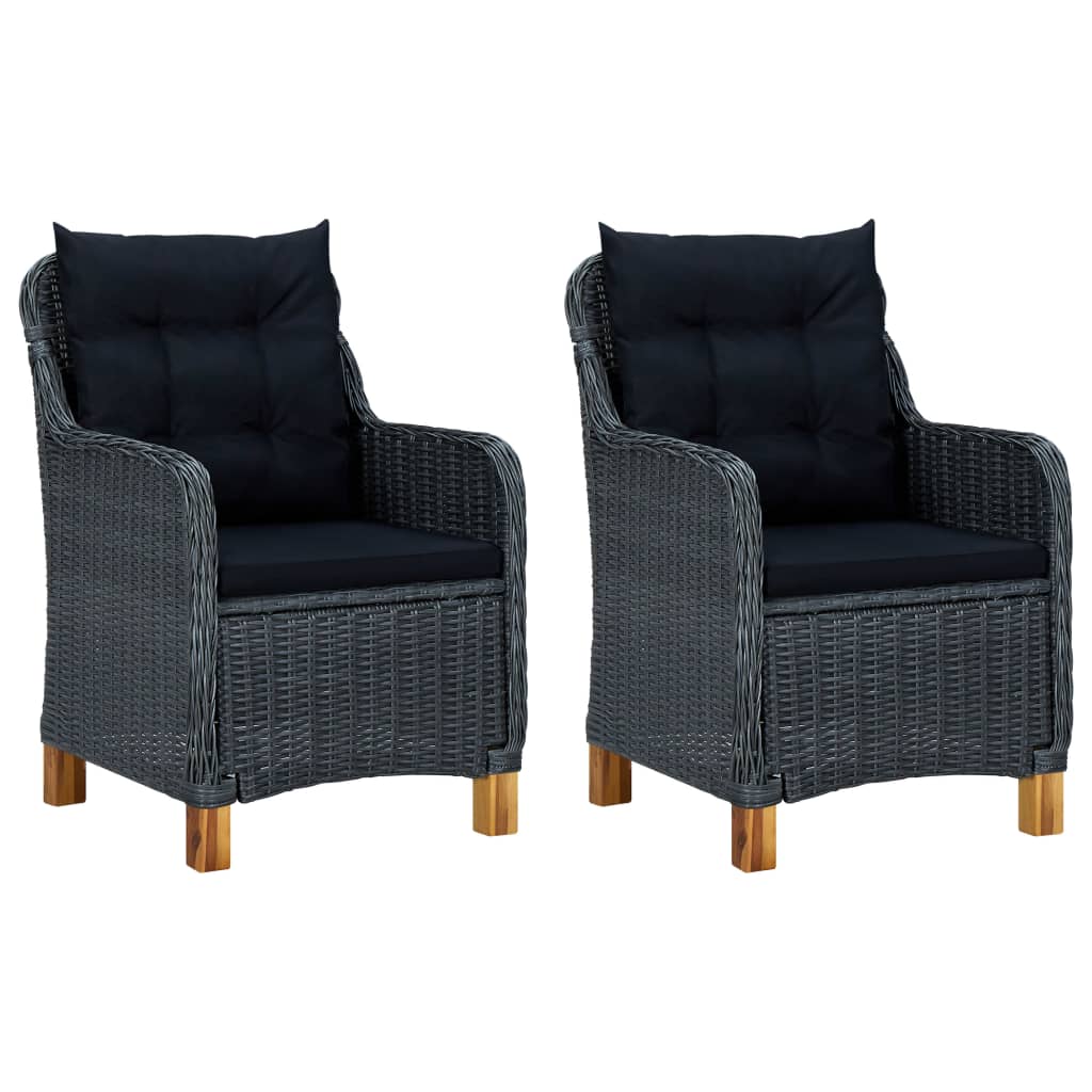Ensemble à manger de jardin 3 pcs Gris foncé