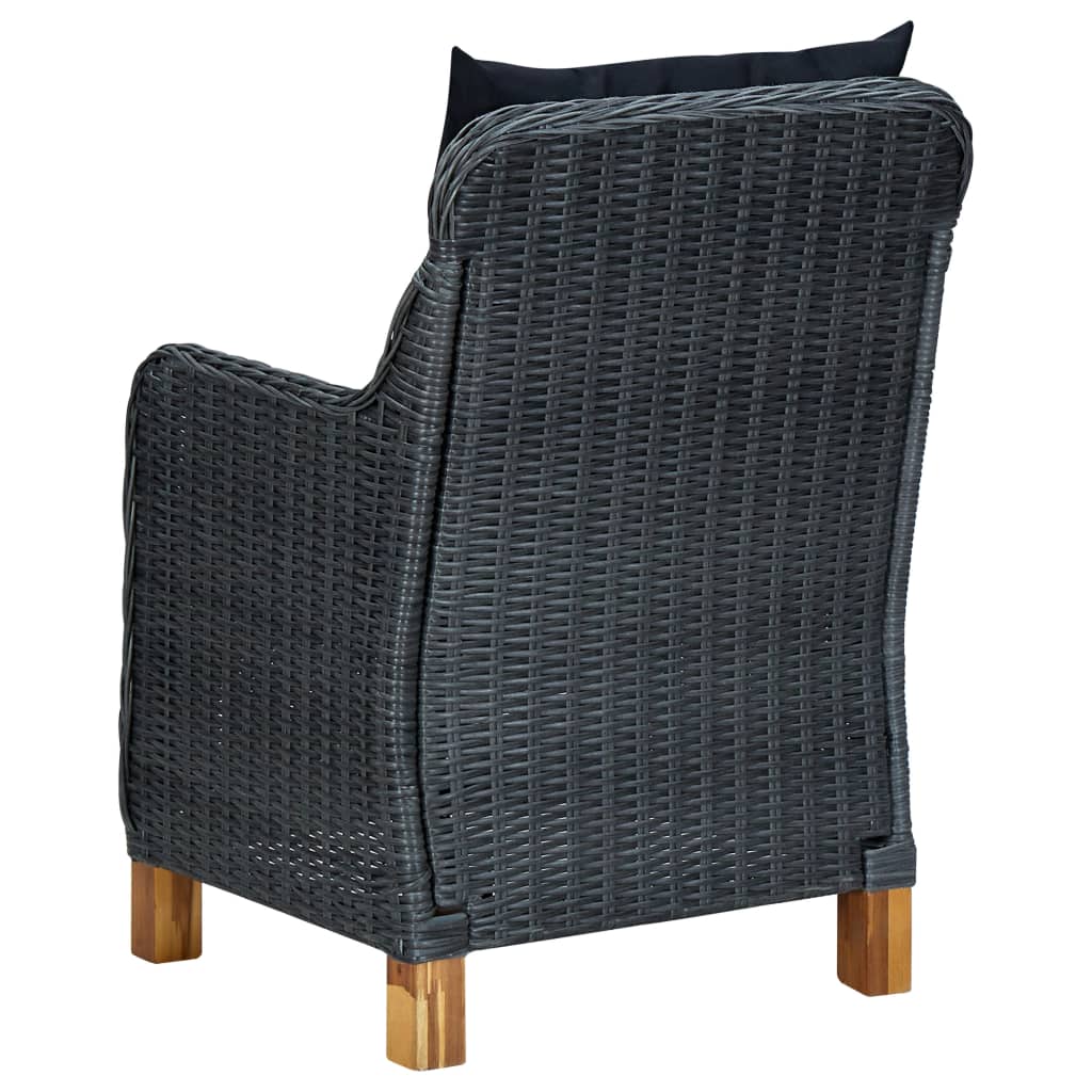 Ensemble à manger de jardin 3 pcs Gris foncé