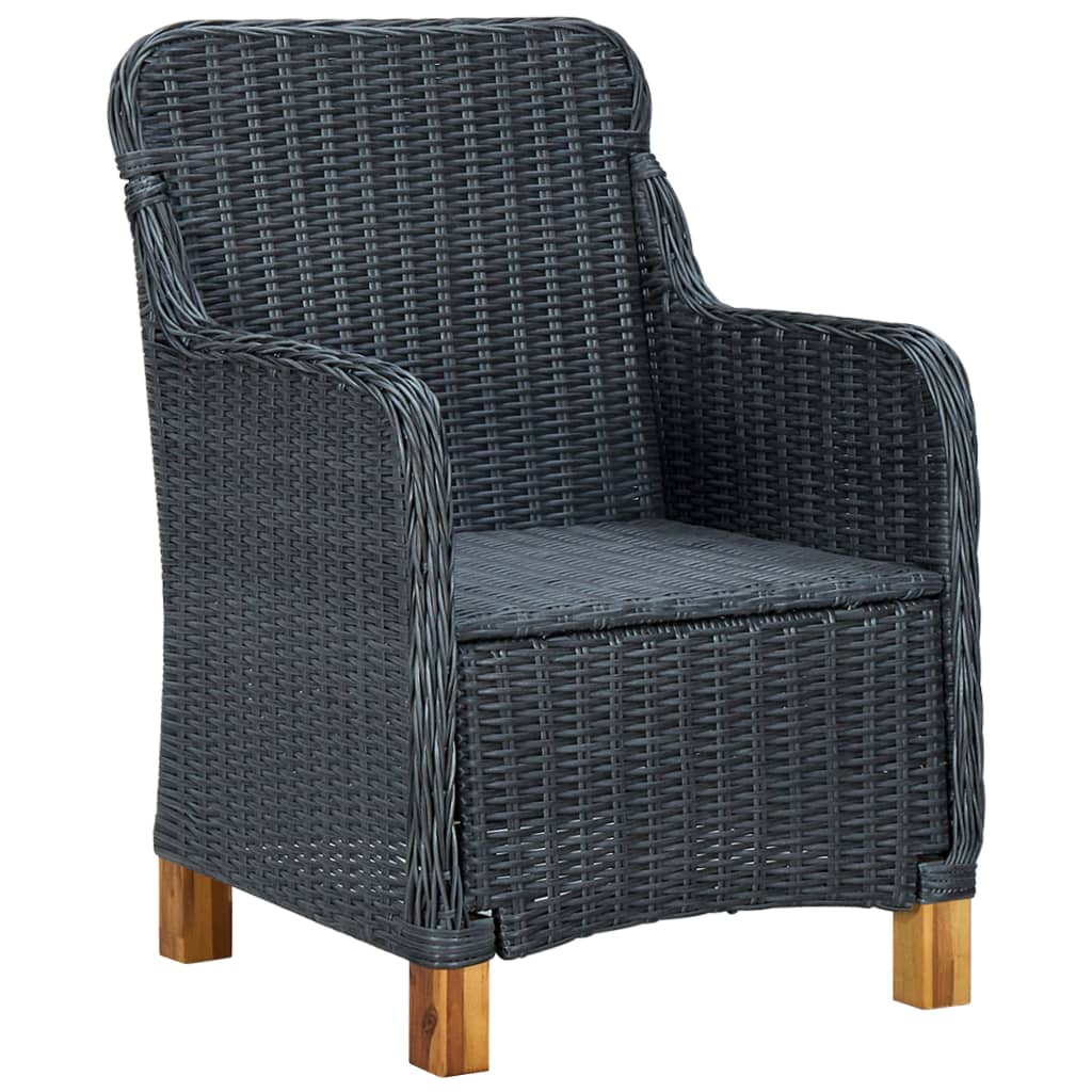 Ensemble à manger de jardin 5 pcs Gris foncé