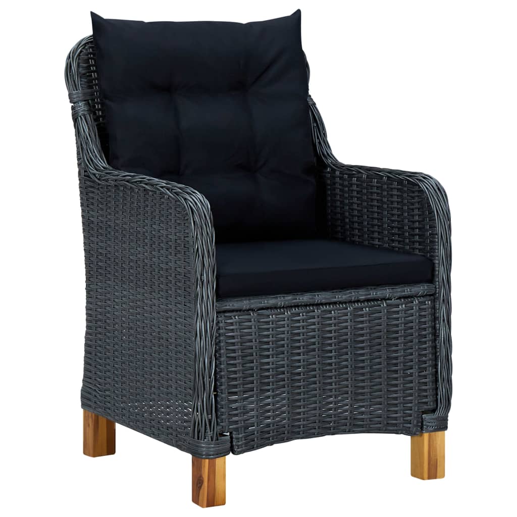 Ensemble à manger de jardin 5 pcs Gris foncé