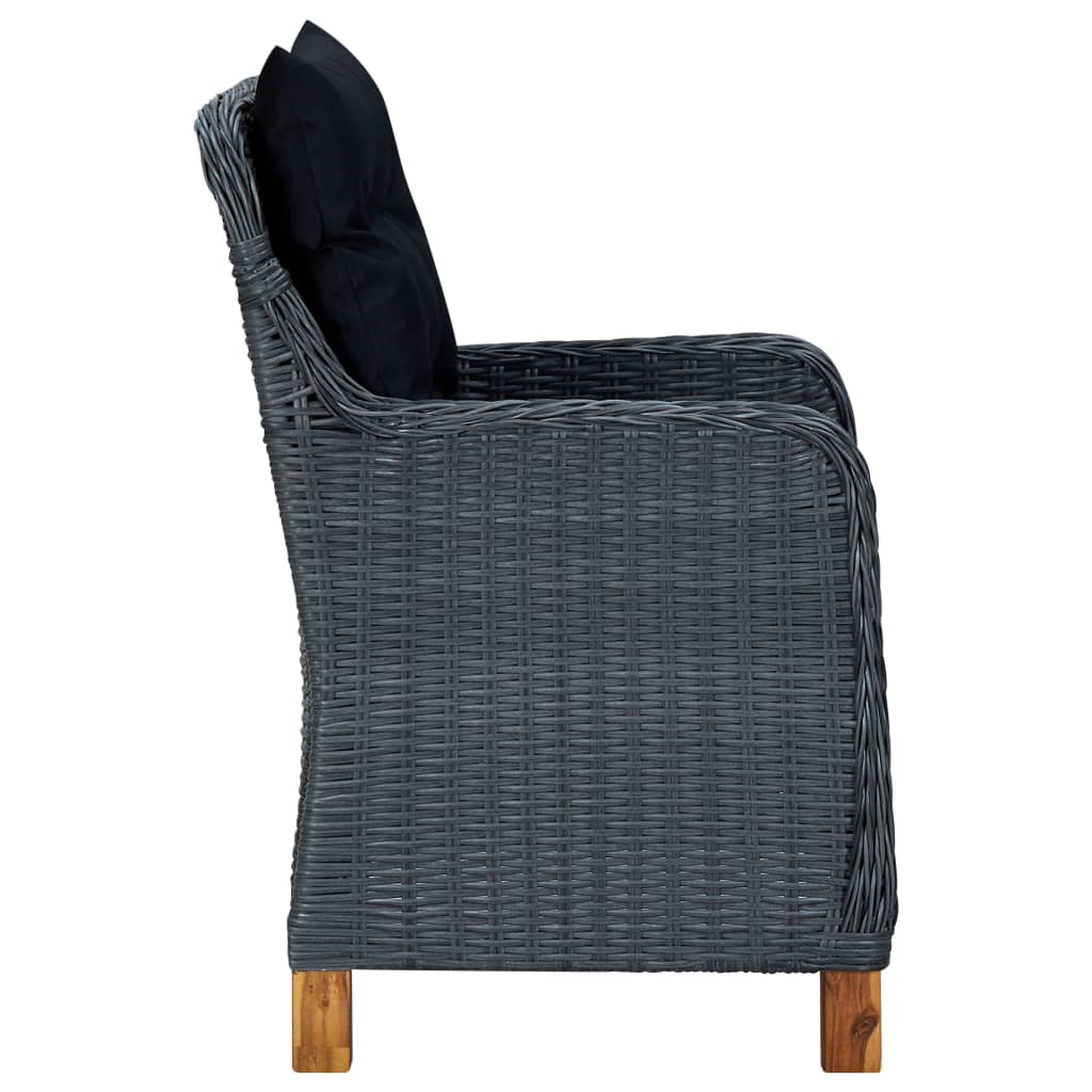Ensemble à manger de jardin 5 pcs Gris foncé