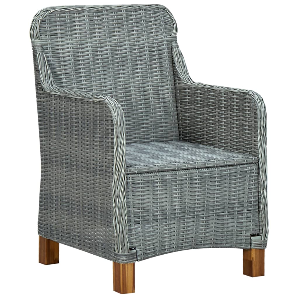 Ensemble à manger de jardin 5 pcs Gris clair