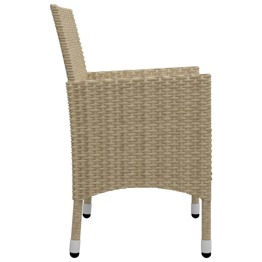 Ensemble à manger de jardin 5 pcs Beige