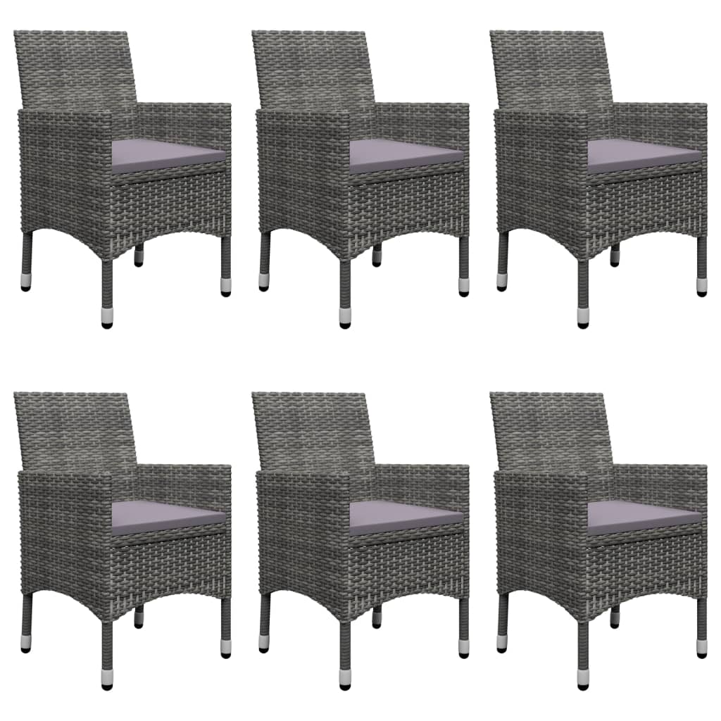 Ensemble à manger de jardin 7 pcs Gris