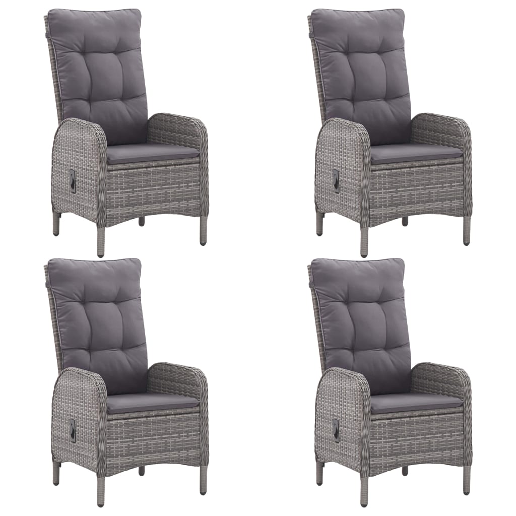 Ensemble à manger de jardin 5 pcs Gris