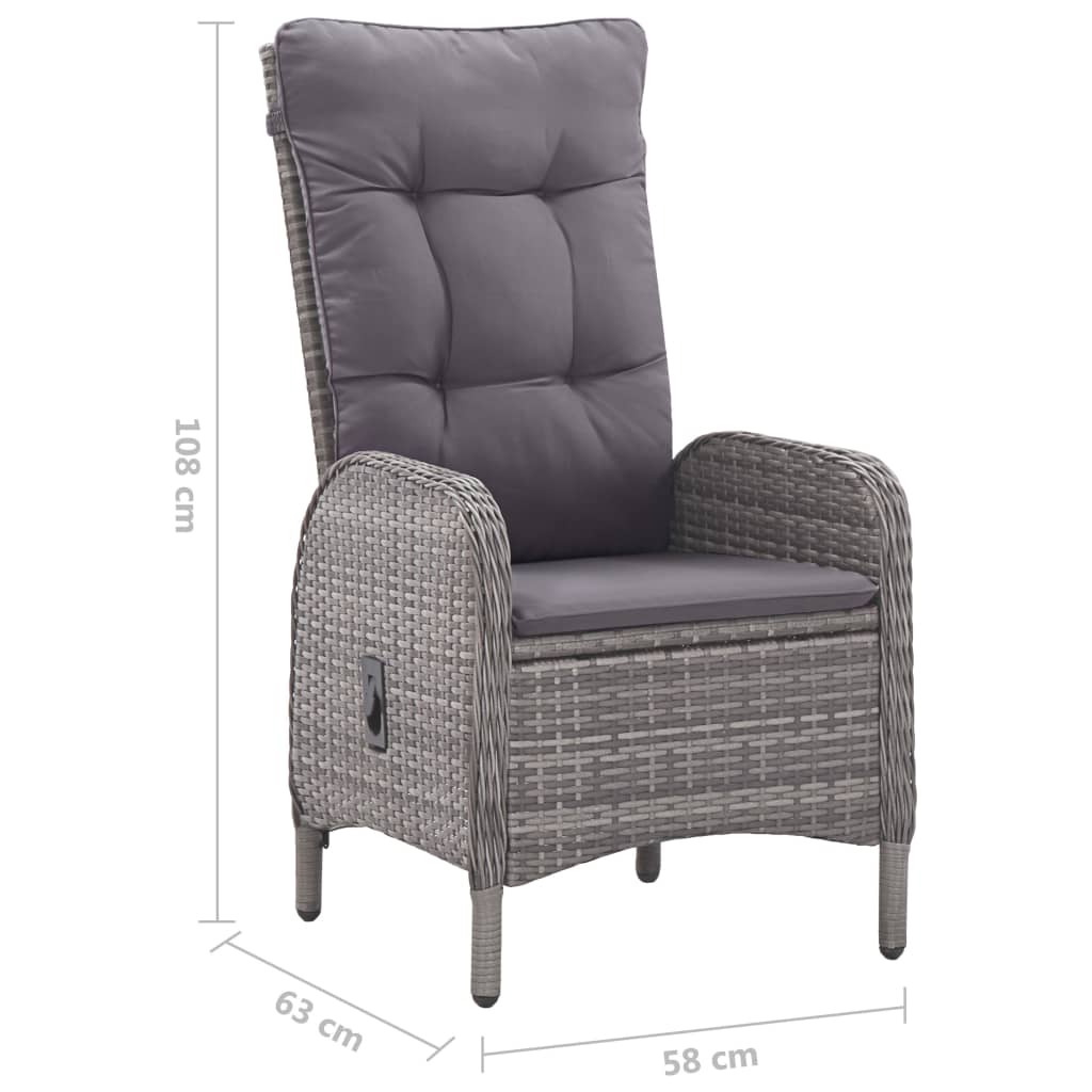 Ensemble à manger de jardin 5 pcs Gris