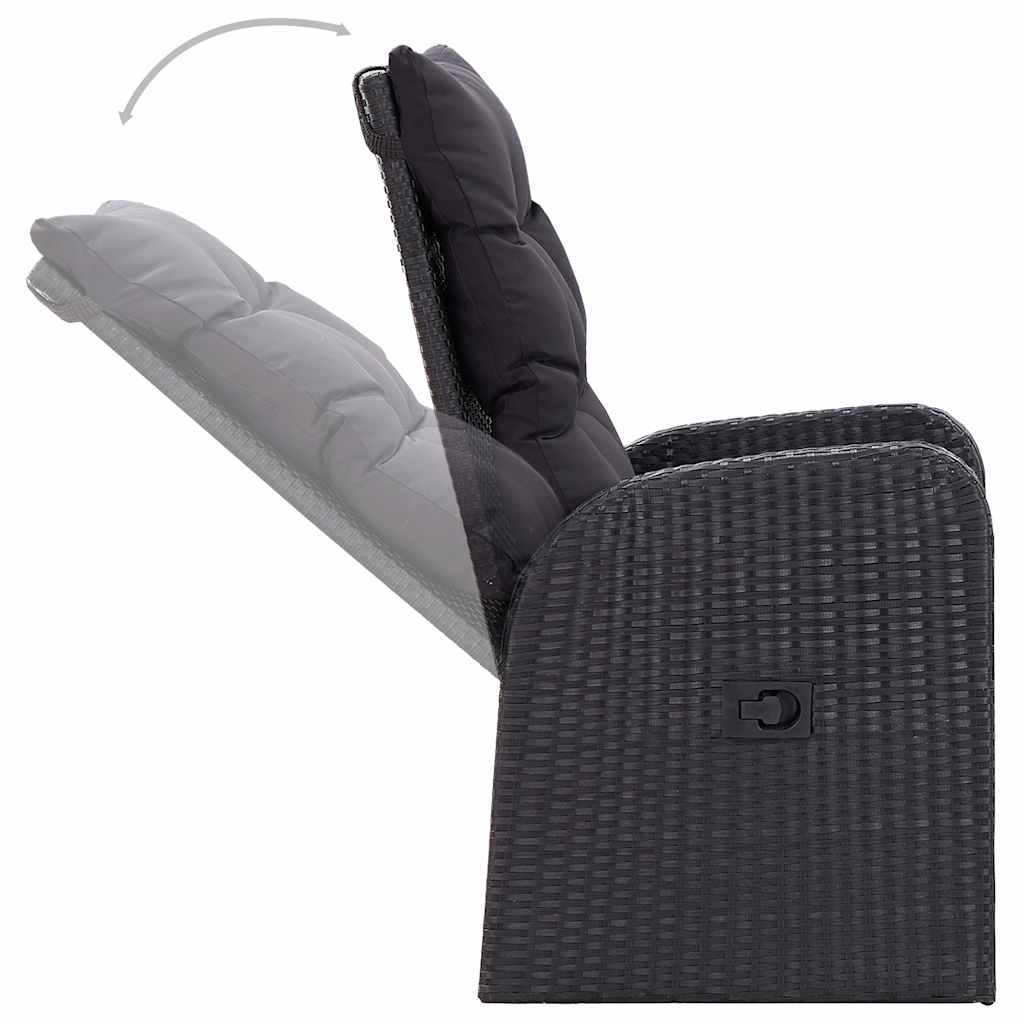 Ensemble à manger de jardin 7 pcs Noir