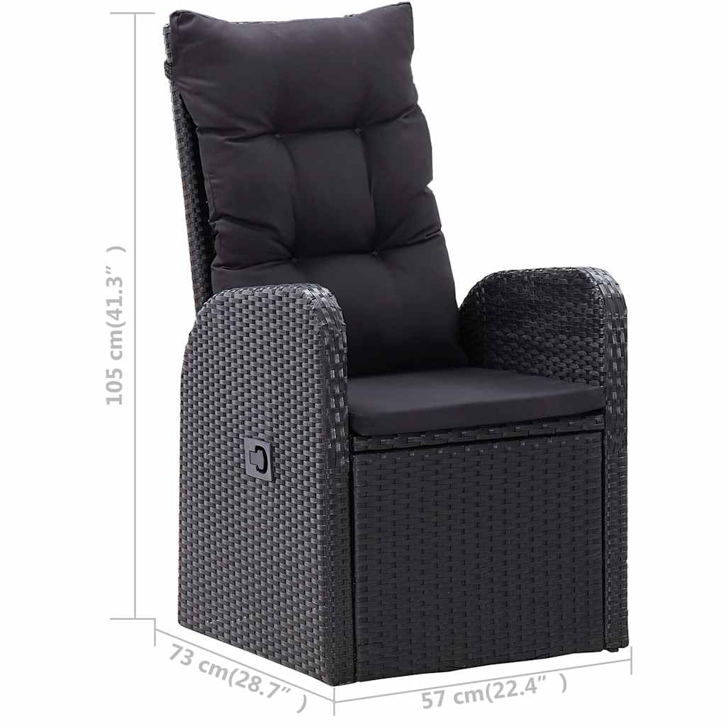 Ensemble à manger de jardin 7 pcs Noir