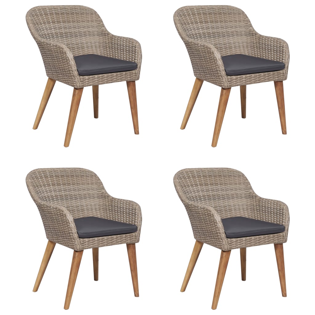 Ensemble à manger de jardin 5 pcs Marron