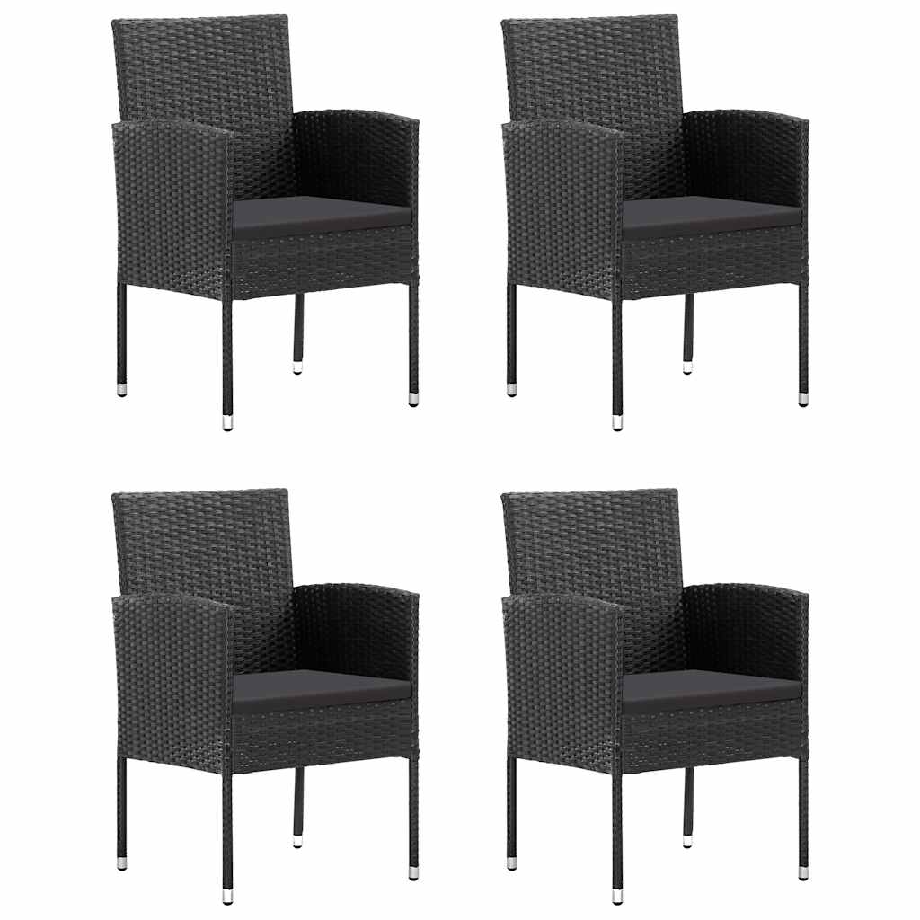 Ensemble à manger de jardin 5 pcs Noir
