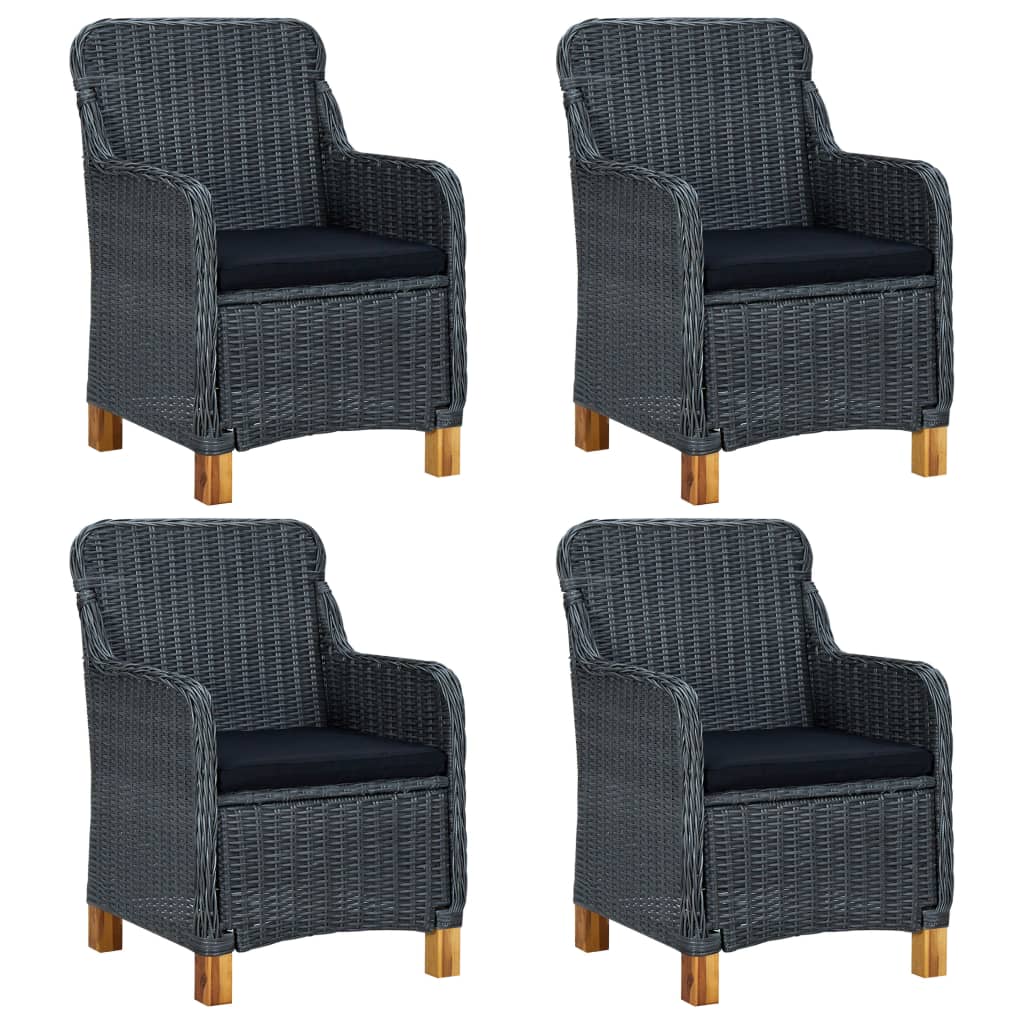 Ensemble à manger de jardin 5 pcs Gris foncé