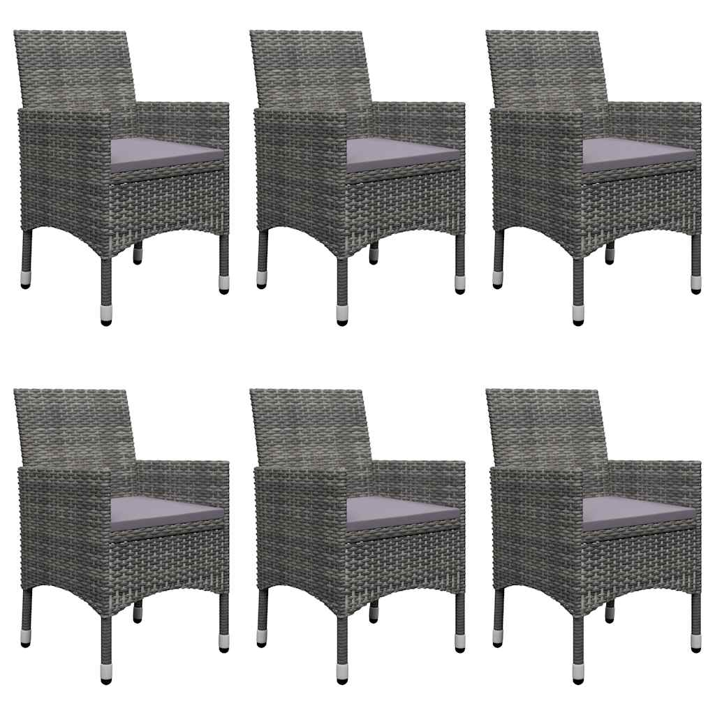 Ensemble à manger de jardin 7 pcs Gris