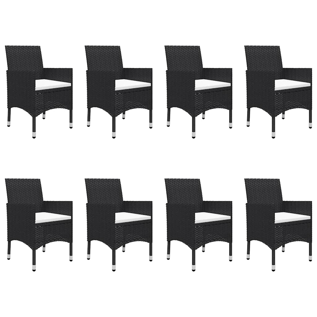 Ensemble à manger de jardin 9 pcs Noir
