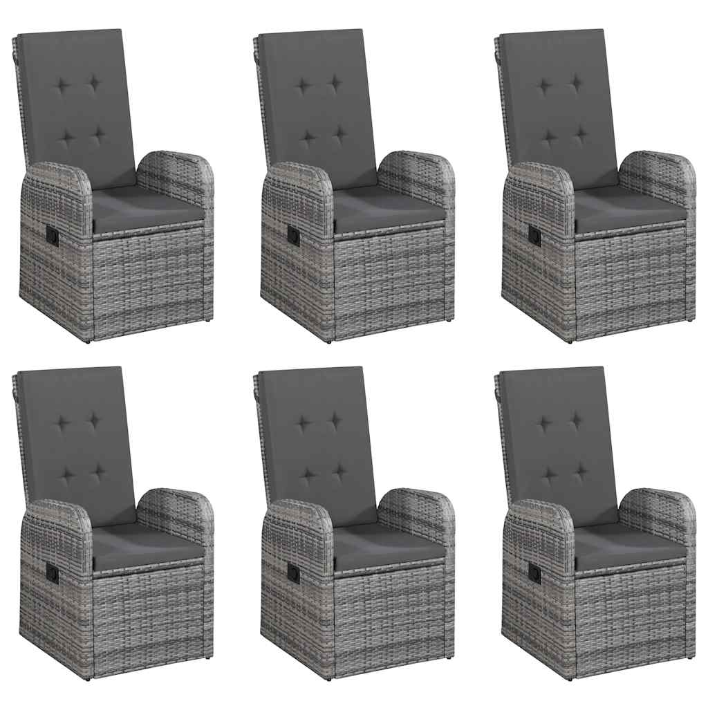 Ensemble à manger de jardin 7 pcs Gris