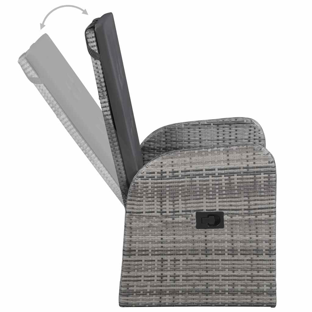 Ensemble à manger de jardin 7 pcs Gris