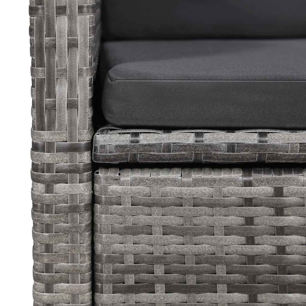 Ensemble à manger de jardin 7 pcs Gris