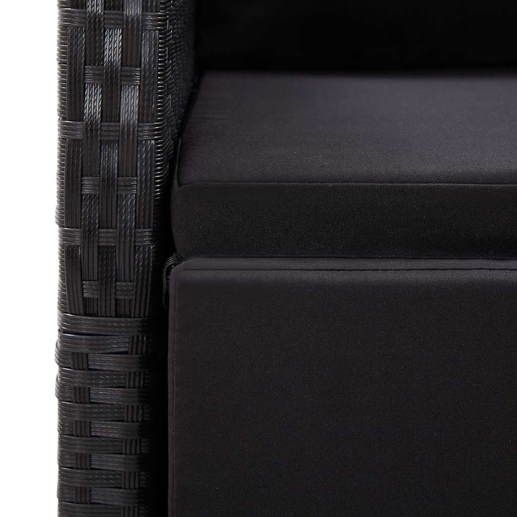 Ensemble à manger de jardin 7 pcs Noir