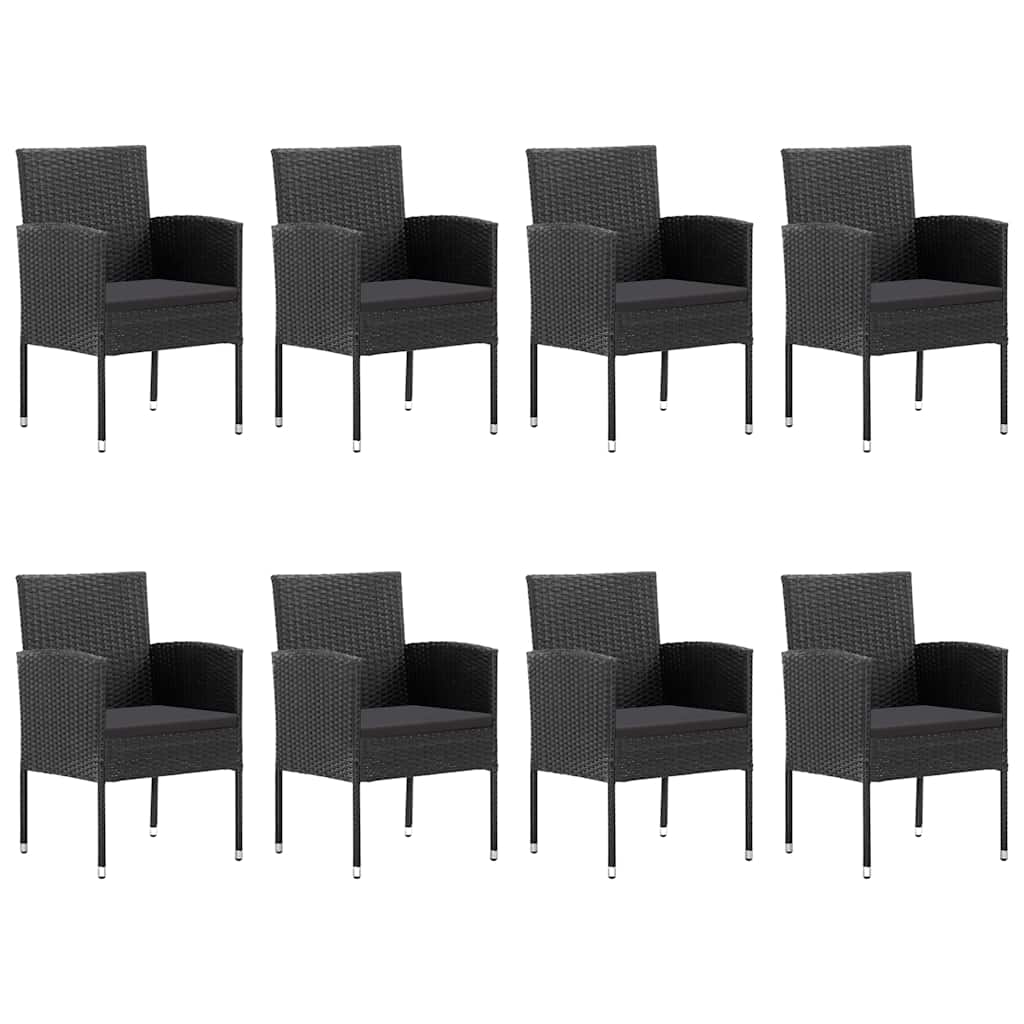 Ensemble à manger de jardin 9 pcs Noir