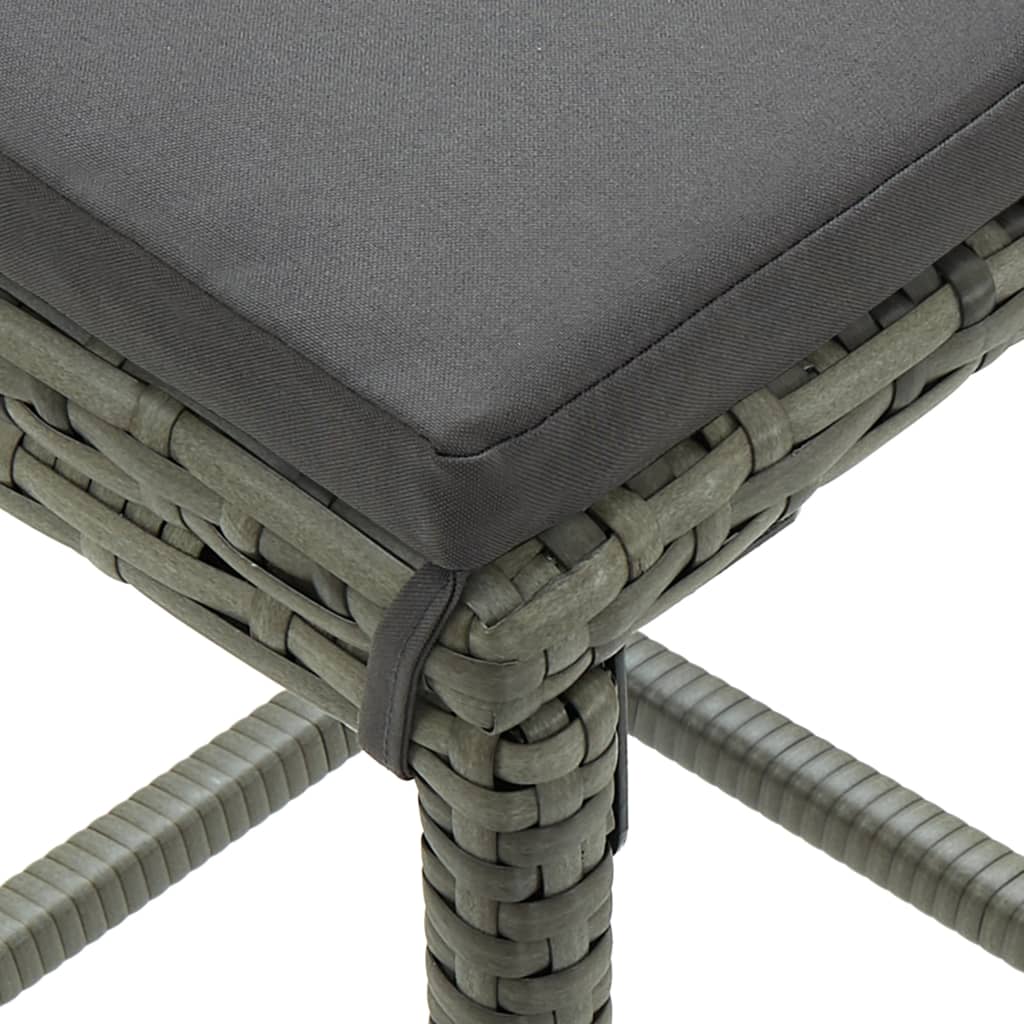 Ensemble de bar de jardin avec coussins 5 pcs Gris