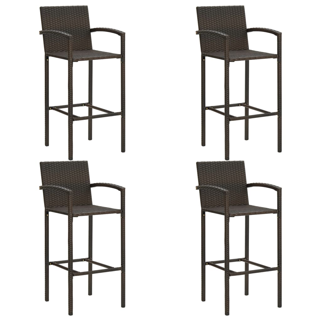 Ensemble de bar de jardin 5 pcs Marron