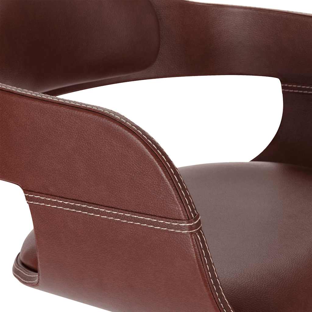 Chaise à manger Marron Bois courbé et similicuir - XIOS