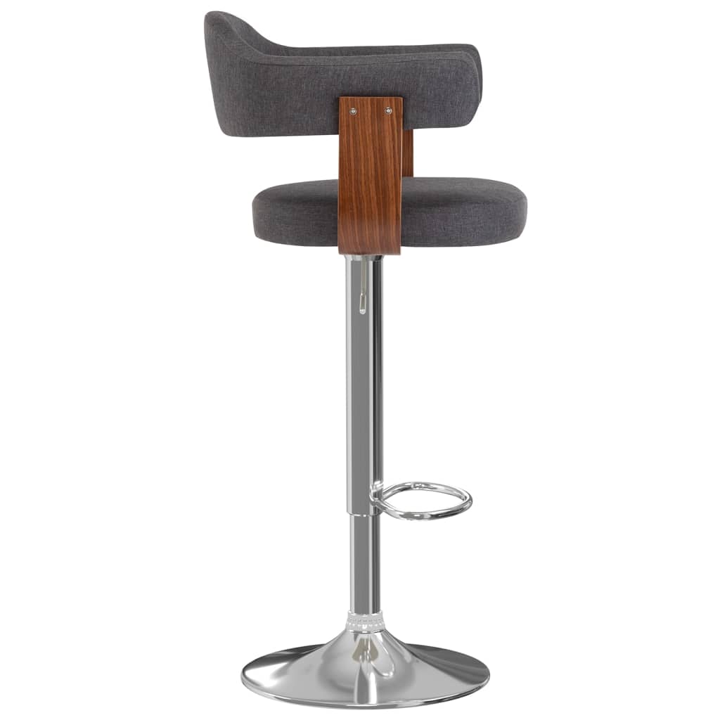 Tabourets de bar lot de 2 gris foncé bois courbé et tissu - XIOS